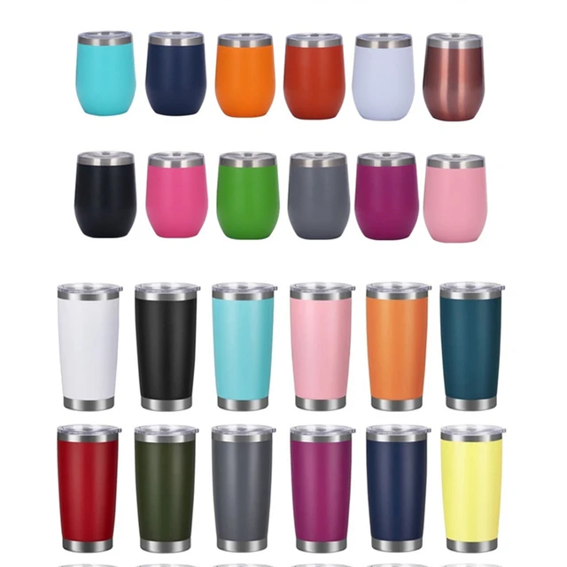 Insulated Tumblers With Lids Solid Color Stainless Steel Mugs