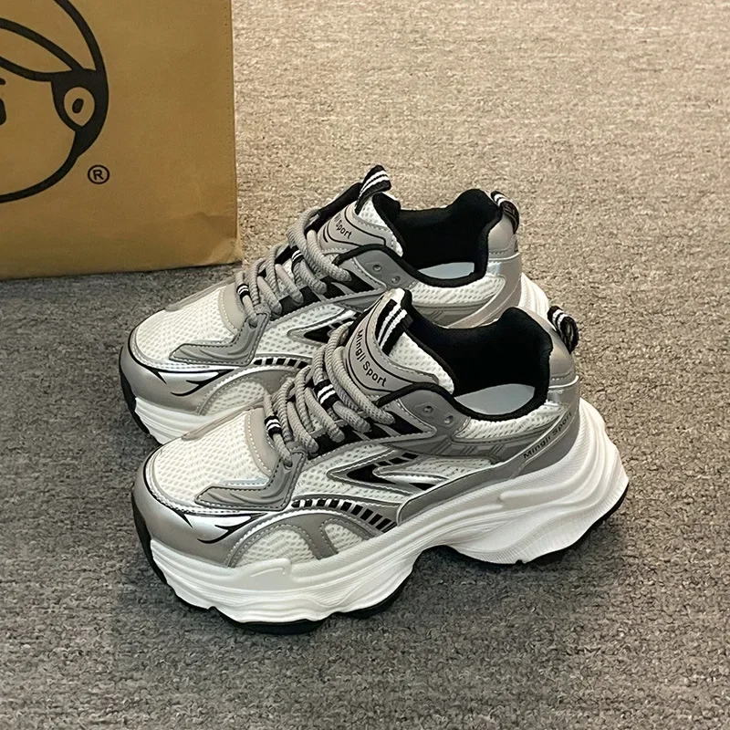 Women Platform Sneakers 2025 Autumn New Fashion Casual Lace Up