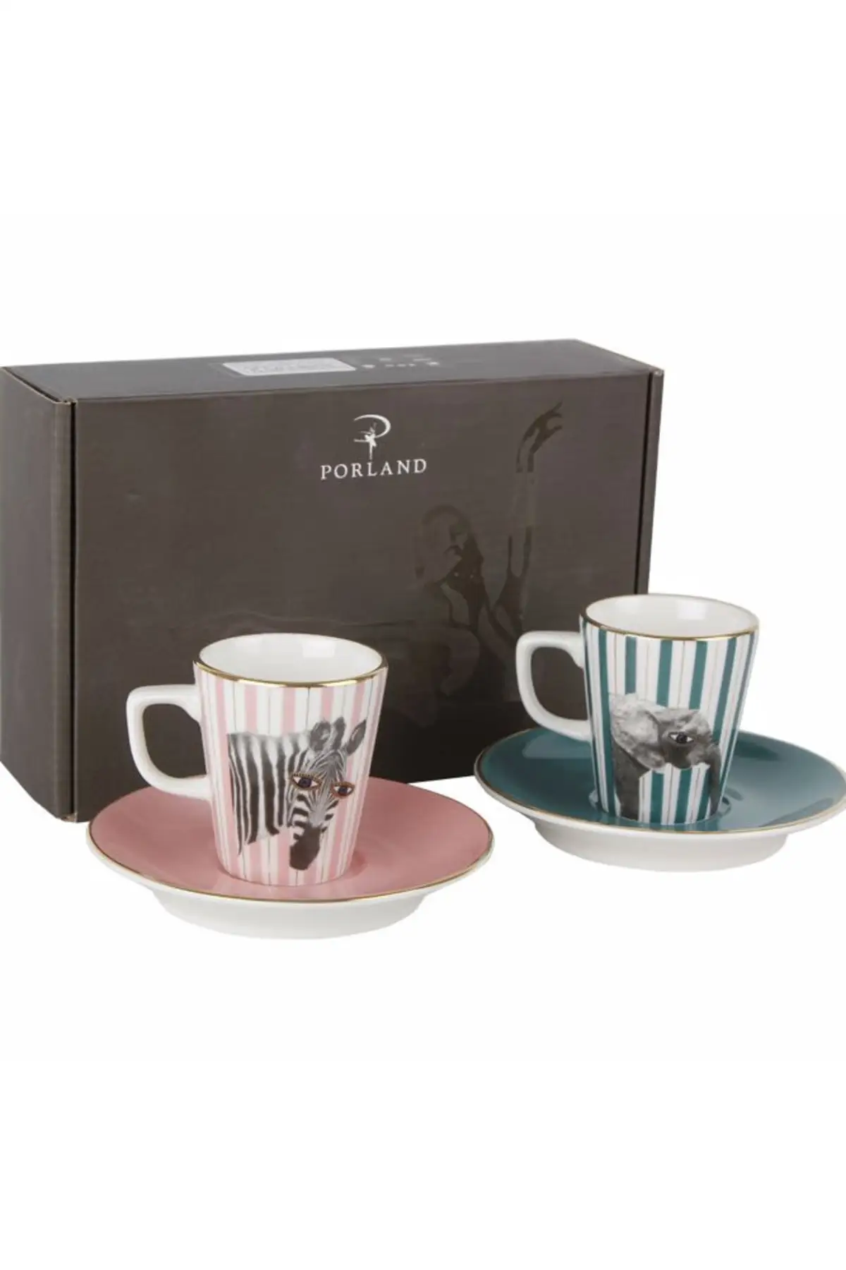 

Wild Life Monkey-giraffe Coffee Set 4 Piece Porcelain Multicolor Tea and Presentation Tableware & Kitchen Home Home