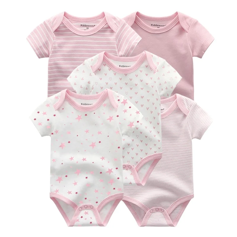 5 piece Soft Cotton Cartoon Short Sleeve Onesies 10