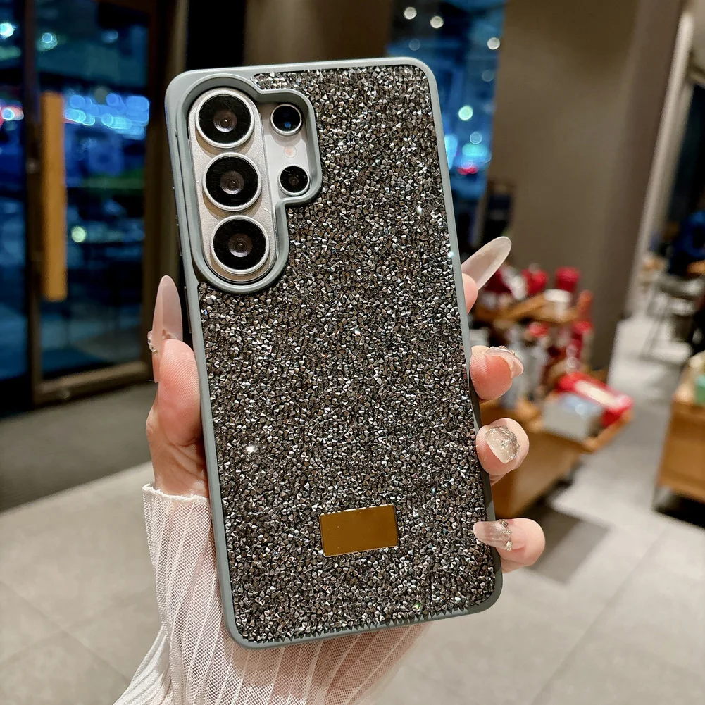 Multicolored Rhinestone Glitter Phone Case with Camera Protection