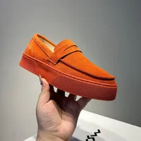 2024 Autumn New Style Korean Version Low Top Thick Bottomed Ankle Boots Soft Sole Fashionable Breathable Lazy Person Shoes