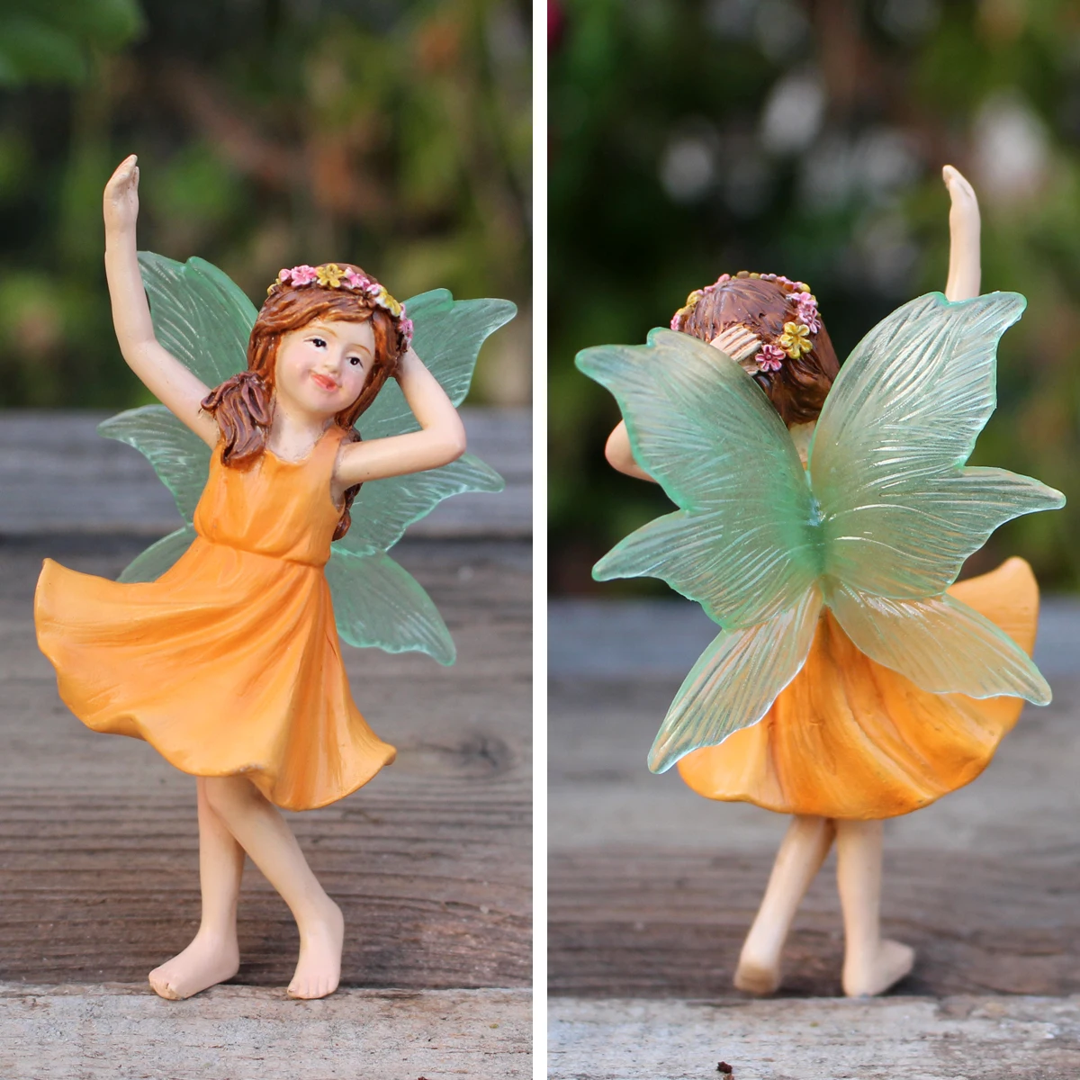 3pcs Mini Resin Playing Dance Flower Fairy Fairy Model Flower Pot Sand Table Decoration Gift resin ornaments,resin statue,resin handicraft ornaments,resin ornament