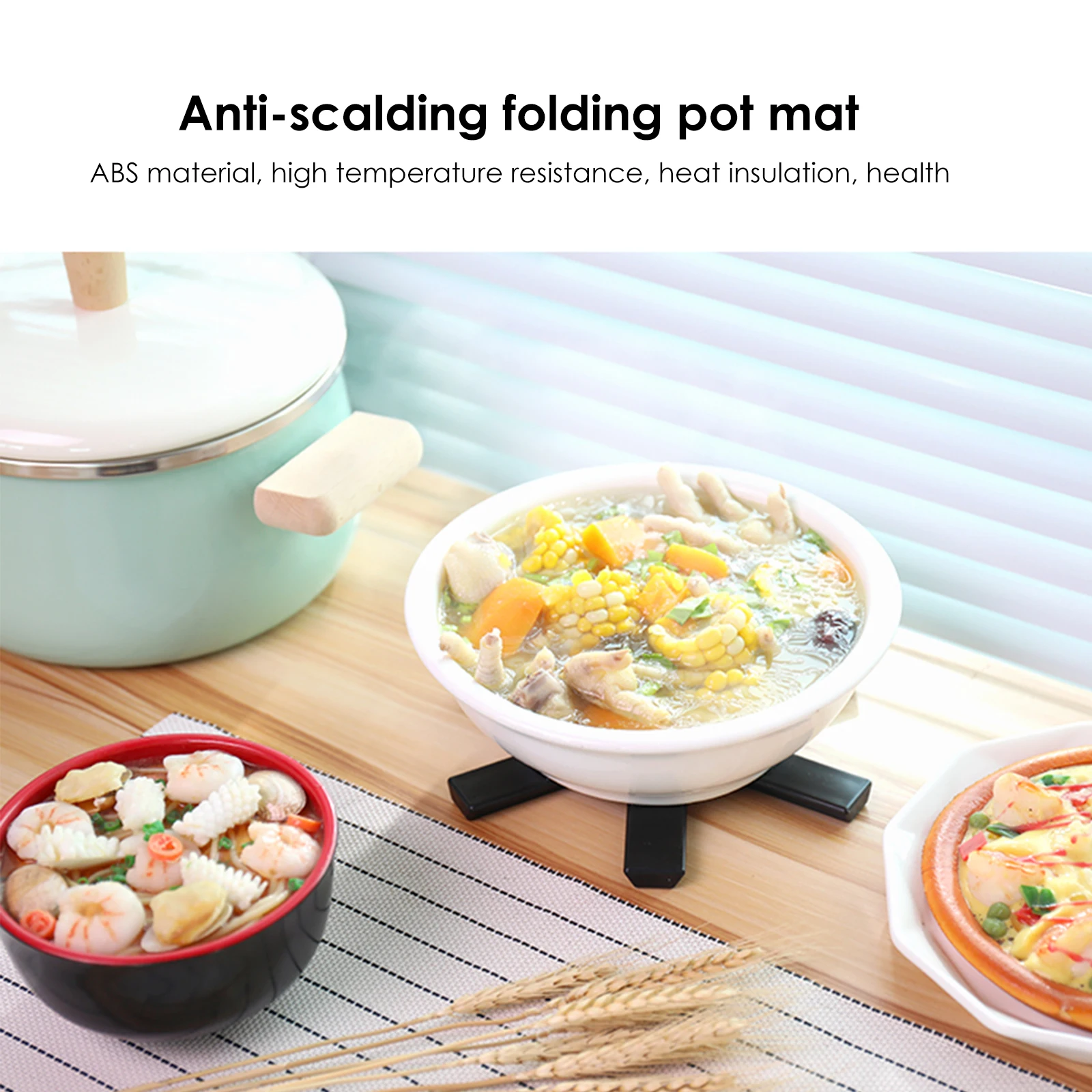 Foldable Trivet Mat Hot Pot Holder Heat Resistant Insulated Placemat Tableware Placemat Kitchen Accessories for Pots and Pans