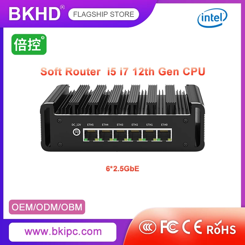 

BKHD G31 Mini PC Pfsense Firewall Intel Pentium 12th 8505 Core 12Gen i3-1215U i5-1235U i7-1265U 10 Cores Processor Up to 4.8GHz
