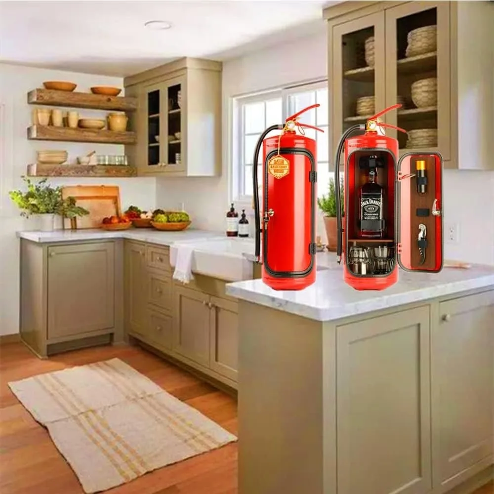 High Quality Portable Liquor Cabinet Metal Red/Black Bottle Holder Liquor Cabinet Bar