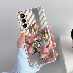 Clear Soft Phone Case with Realistic Lily Flower Design - S22 Plus 5G (B1)