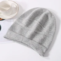 100%Pure Cashmere Beanies for Women Winter 2023 Solid Warm Soft Hat Bonnets y2k Knitted Skullies Cute Hats Ear Protect Caps 2