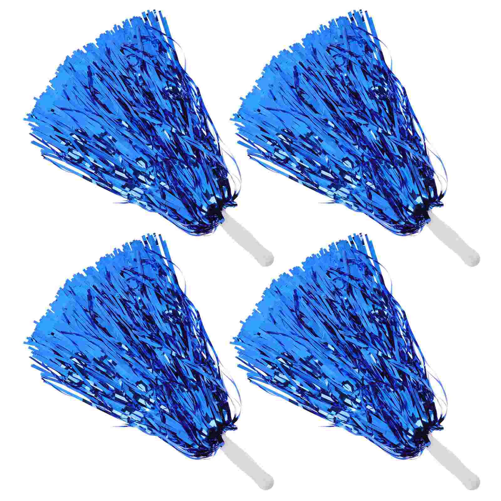 

4 Pcs Flower Cheerleaders Pom Poms Cheerleading for Sports Cheering Props Aluminum Foil Wire Costume Accessory