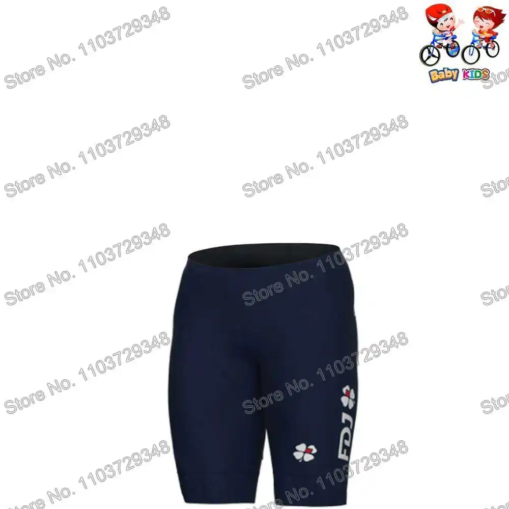 Kids FDJ Team Suez Cycling Jersey Set Summer Boys Cycling Clothing Road Bike Shirt Suit MTB Girls Bicycle Shorts Sportswear