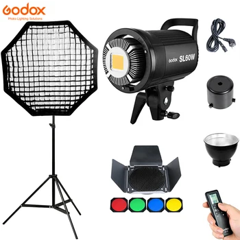 Godox LED 비디오 라이트 SL-60W SL60W 5600K 화이트 버전 비디오 라이트, 스튜디오 비디오 녹화용 연속 라이트 보웬스 마운트