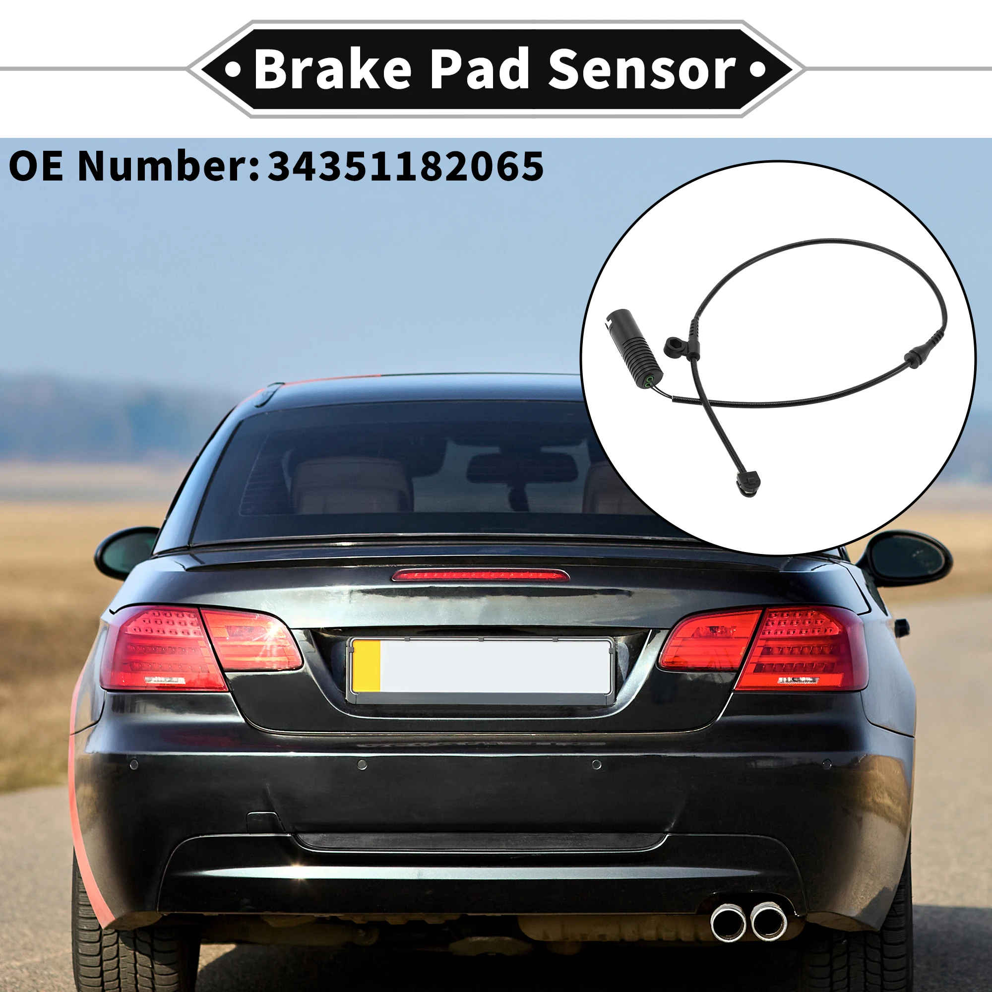 UXCELL 1pc Car Brake Pad Sensor Vehicle Brake Lines Rear Pad Wear Sensor for BMW 7 Series E38 1994-2001 No.34351182065