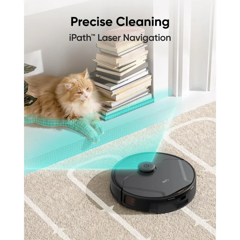eufy X8 Pro Robot Vacuum, Twin-Turbine 2&times; 4,000 Pa Powerful Suction, Active Detangling Roller Brush, and iPath Laser Navigation