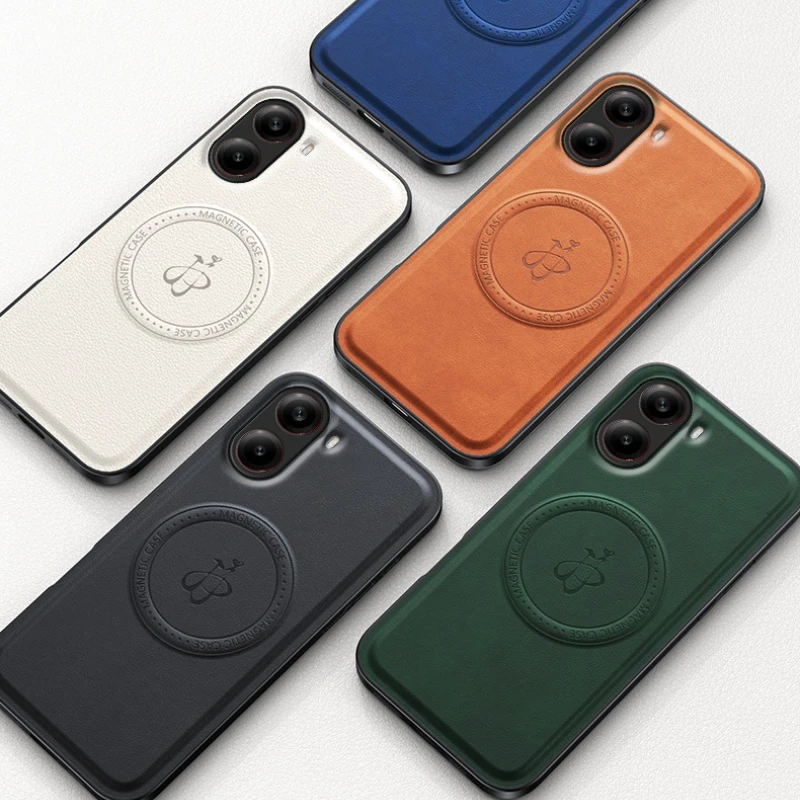 Magnetic Wireless Charging PU Leather Protective Phone Case