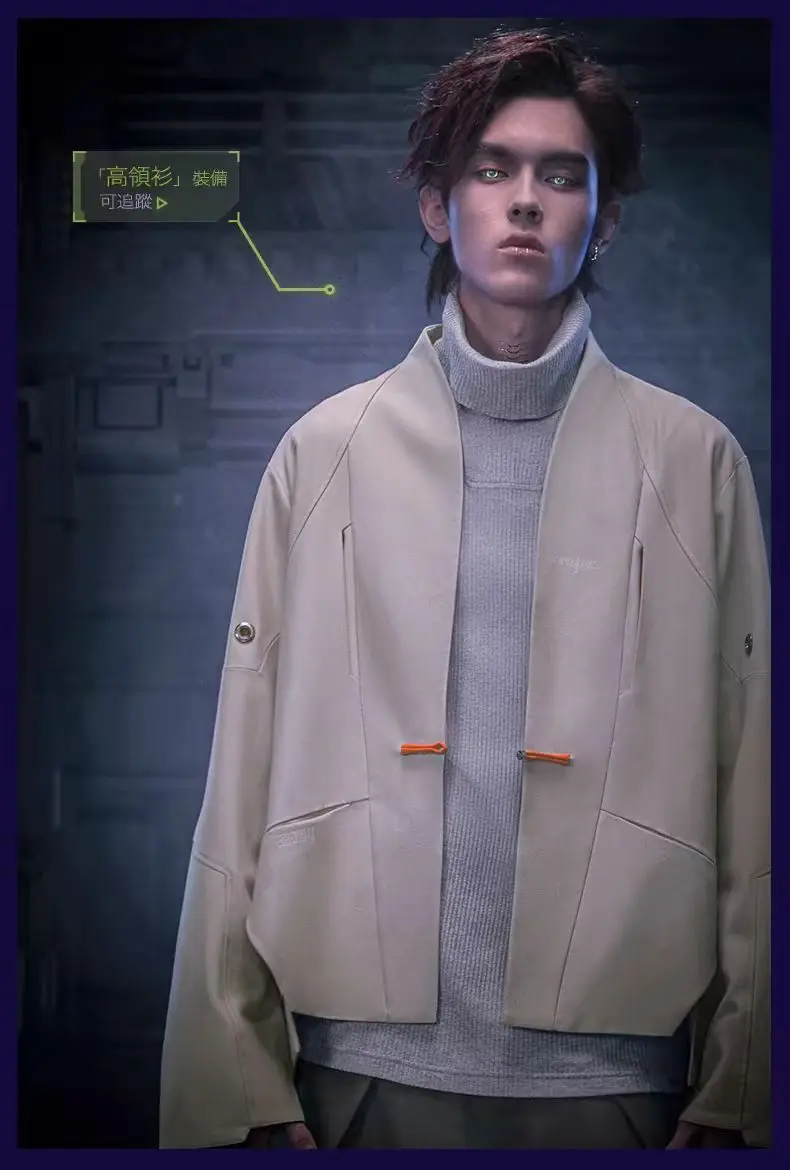 XEvil cyberpunk  Minimalist tang suit kimono short sci-fi dystopian