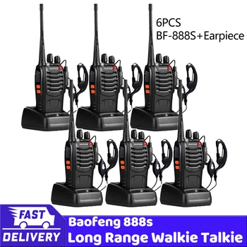 2pcs 4pcs 6pcs Baofeng BF-888S With Headphones 5km Long Range Walkie Talkiee 1