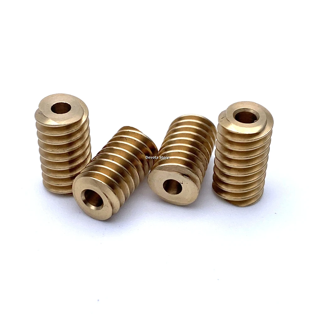 0.5M Motor Reduction Copper Worm 2.97mm 3MM Metal Spiral Gear 14mm Length