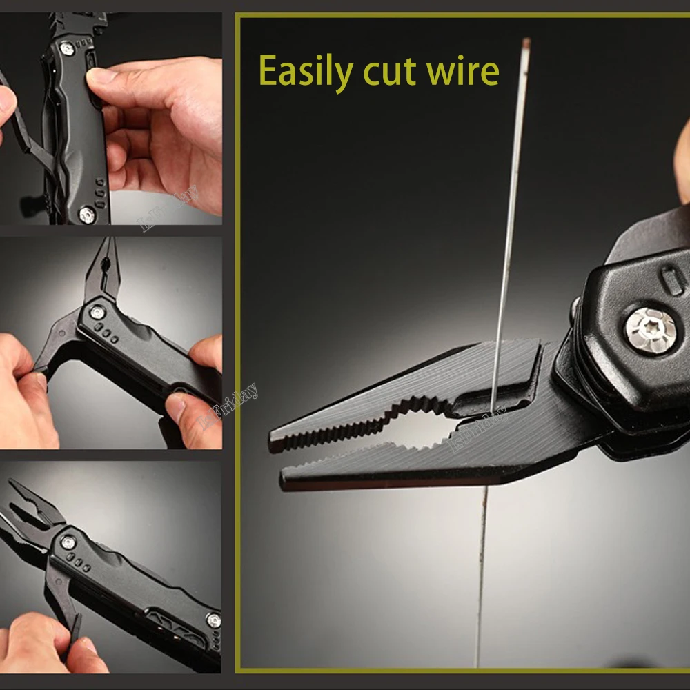 12 in 1 Multitool EDC Tool Universal Folding Pliers Hammer Wrench Claw Knife Screwdriver Combinati Tool forCamp Outdoor Survival 4