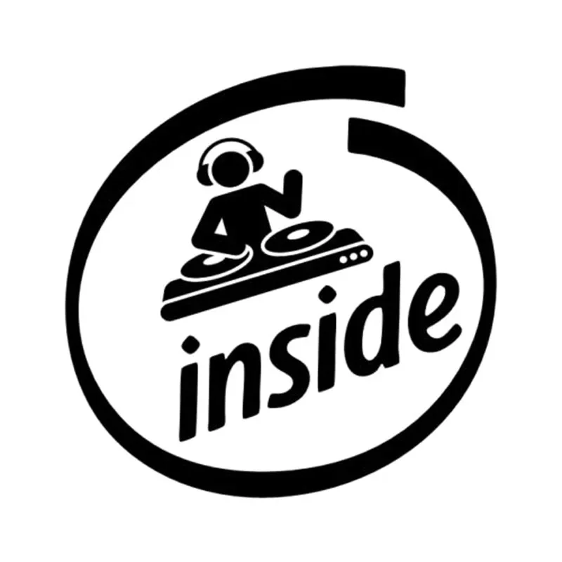 

Забавная виниловая наклейка с изображением диджея, 15*15 см, наклейка на весь корпус автомобиля, дверь, боковое окно, водонепроницаемые черные/белые автомобильные аксессуары