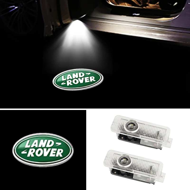 랜드로버 레인지로버 디스커버리 프리랜더 이보크 SVR 2003-2023용 플러그 앤 플레이 LED 자동차 도어 웰컴 로고 프로젝터 라이트 2개