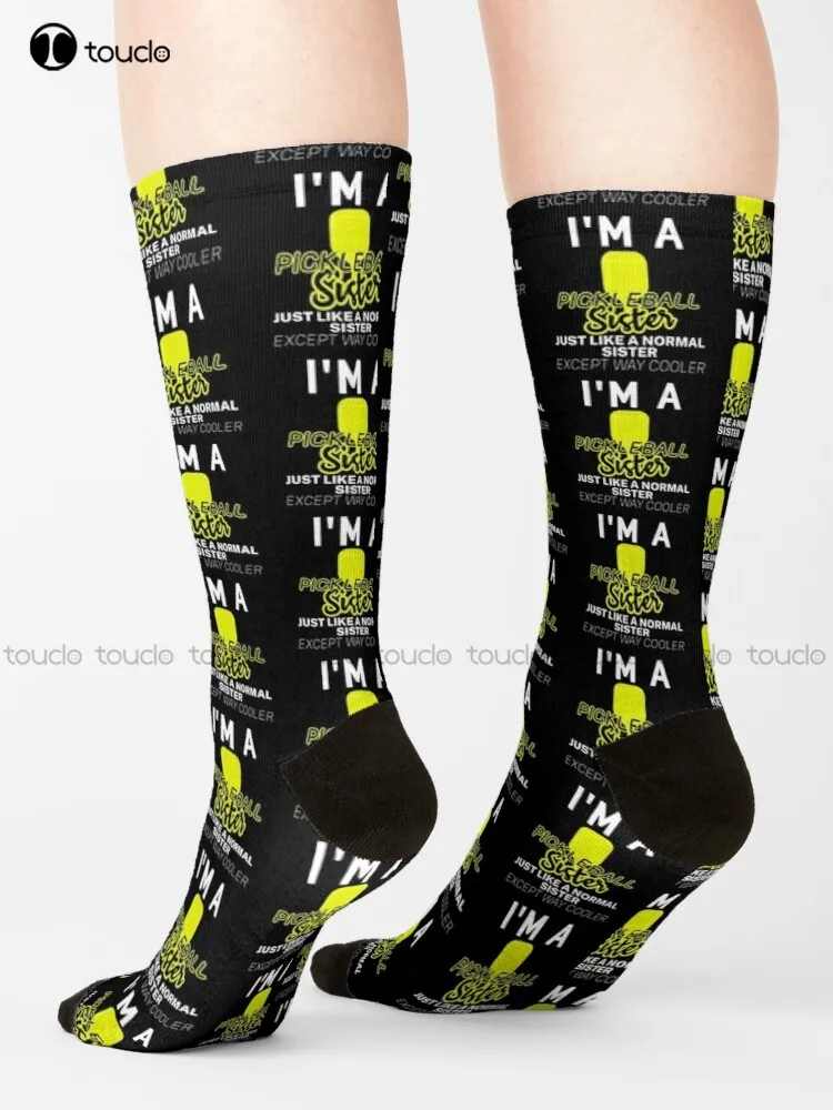 

Pickleball Sister Socks Mens Colorful Socks Cartoon Comfortable Best Girls Sports Unisex Adult Teen Youth Socks Custom Gift