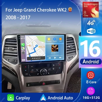 Radio Multimedia para Auto con Android 16 y Carplay para Jeep Grand Cherokee WK2 2008-2017, Autoradio GPS Estéreo 2DIN 1