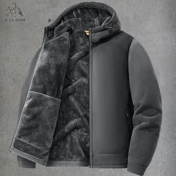 Giacca con cappuccio in pile polare per uomo nuovo 2025 autunno inverno Outdoor Addensare Parka caldo Cappotti Uomo Trekking Giacche da campeggio Abbigliamento 1