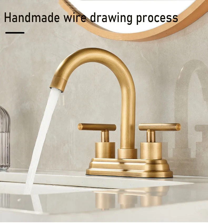 360 Swivel Antique Brass Bathroom Basin Faucet Sink Bathtub Mixer Tap