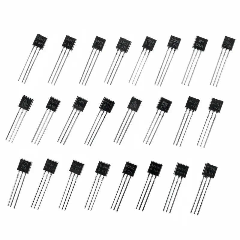 Bjt Transistor Transistors Kit 480Pcs 24Types Silicon In-line NPN PNP Transistor Assortment Kit set 2N2222 S8050 S9014 2N3906 BC547 BC548 BC549 BC550 BC558