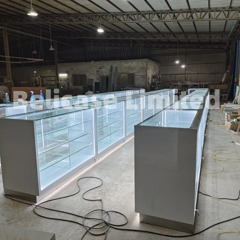 Customized full cosmetic display cabinet perfume Display kiosk modern design locable perfume glass display showcase