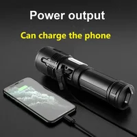 פנס חזק Super XHP120 עם מנורת LED XHP90 בעוצמה גבוהה, פנס טקטי נטען 18650 TYPE-C למחנאות 6