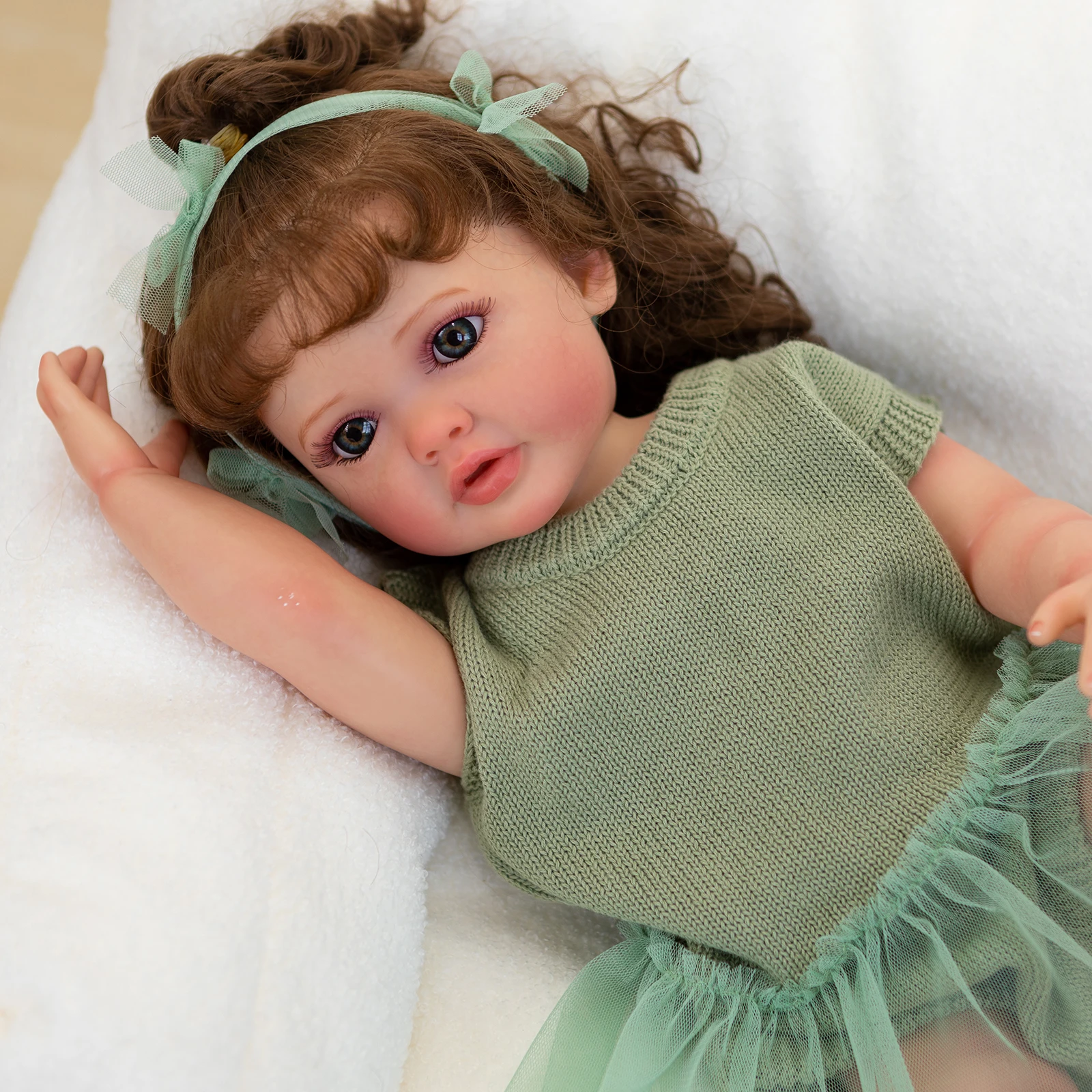 

22 Inch Full vinyl Silicone baby doll Betty Reborn Girl alive bebe reborn Like newborn babies Play House toys gift