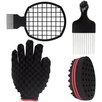 Barber Shop Men Hair Braider Twist Sponge Gloves African Hair Styling Fork Comb Hair Curls Foam For Salon Hairdressing Tools