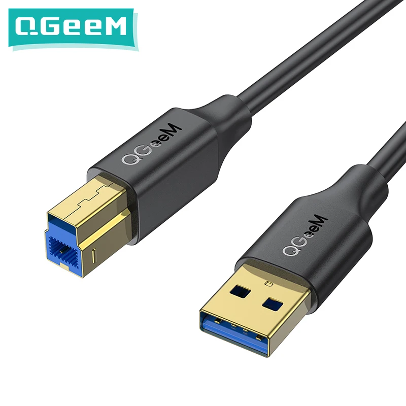 QGeeM-Cable USB 3,0 de supervelocidad para impresora HP, cable de extensión  de impresora, 3,0 am a bm, USB3.0