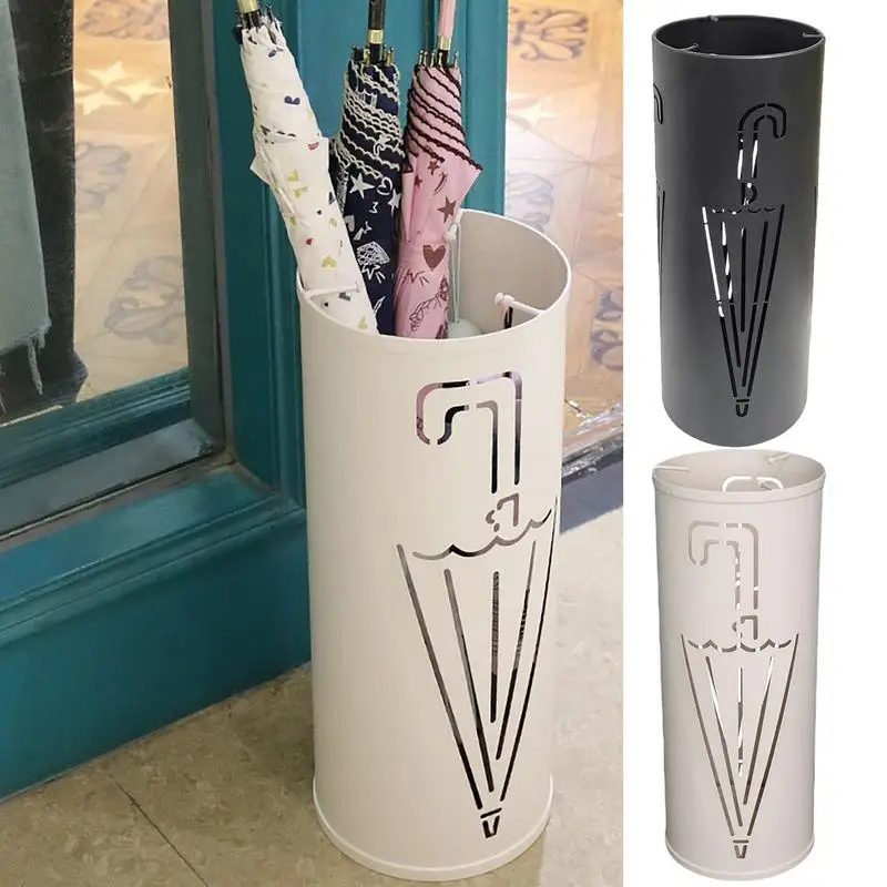 

Umbrella Rack Walking Sticks Holder Modern Waterproof Freestanding Round Metal Umbrella Cane Stand For Home Hotel Storage