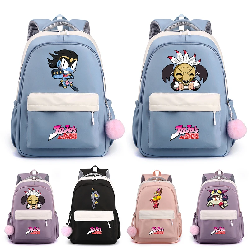 

Anime JoJo's Bizarre Adventure Schoolbag Kawaii Student School Bag Cartoon Bookbag Rucksack Mochilas Teen Backpack for Girl Gift