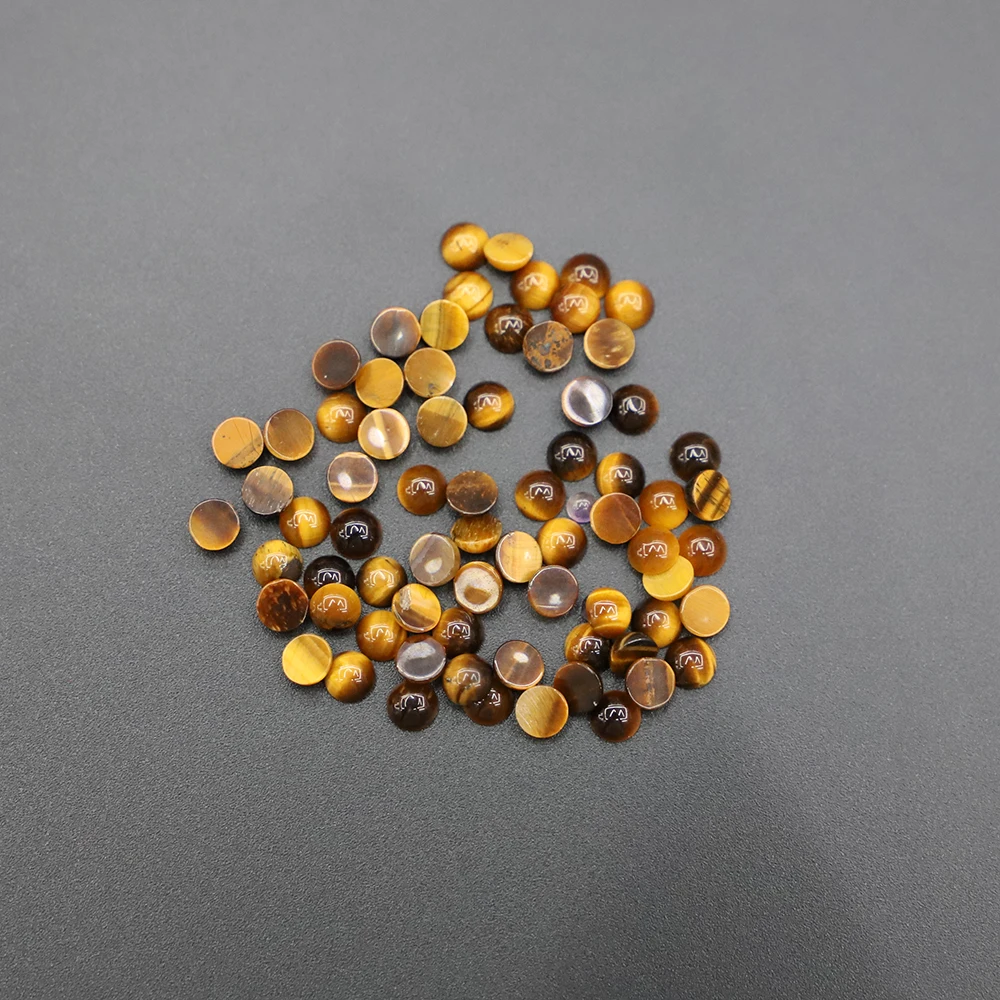 5MM Fashion Natural Stones Round Cabochon Amazonite Rhodochros Amethyst Lapis Lazuli Beads For DIY Jewelry Accessories Wholesale