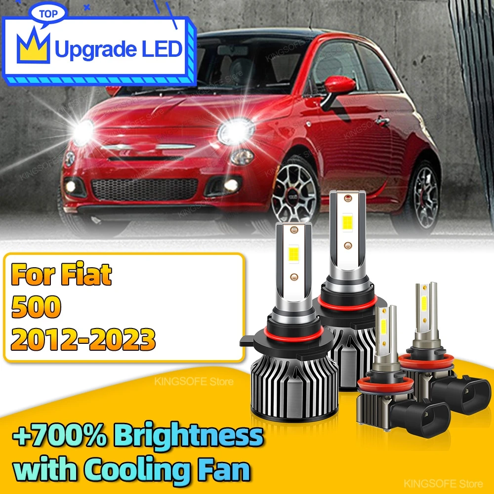 2/4Pcs LED Bulb Car Headlight HIR2 Canbus Auto Light 30000LM H11 Fog Lamp For Fiat 500 2012 2013 2014 2015 -