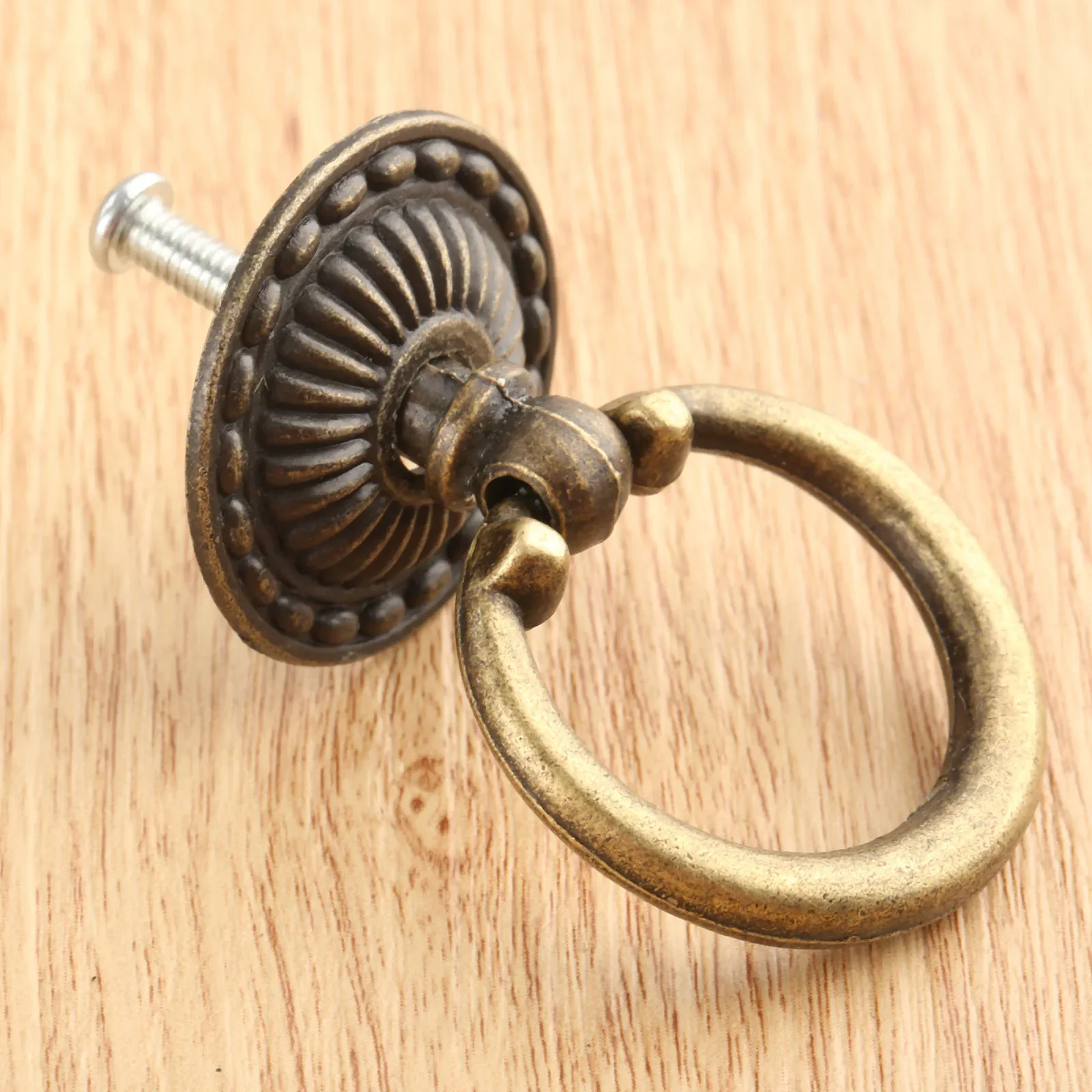 1Pc 46*32mm Antique Bronze Furniture Knobs Kitchen Door Drawer Cupboard Cabinet Jewelry Wood Box Ring Pull Knob