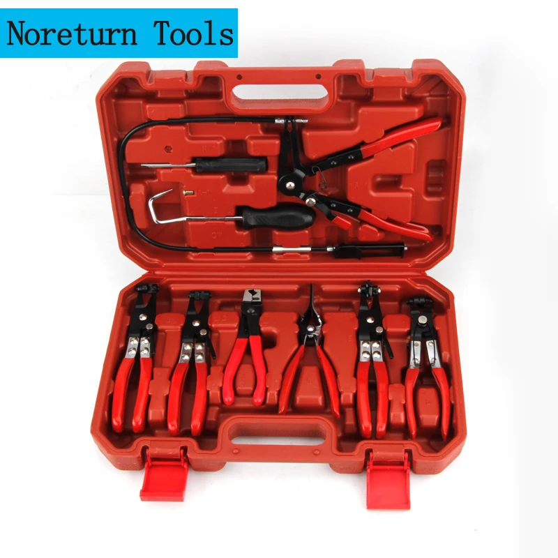 고품질 자동 호스 클램프 링 플라이어 세트 9 개, 유연한 와이어 케이블 벤드 타입 리무버 오일 씰 스크루 드라이버 자동차 수리 도구 