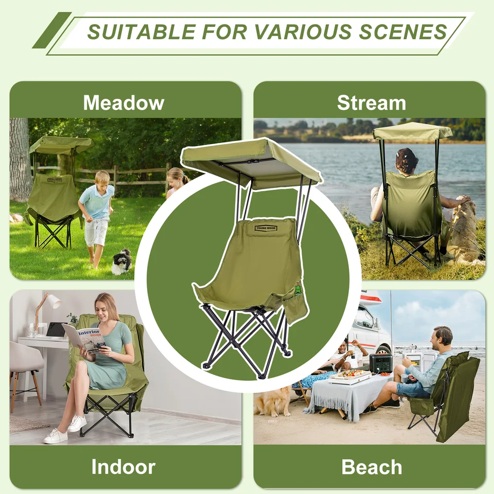 Lightweight Canopy Outdoor Chairs Folding Chair With Canopy YOUNG