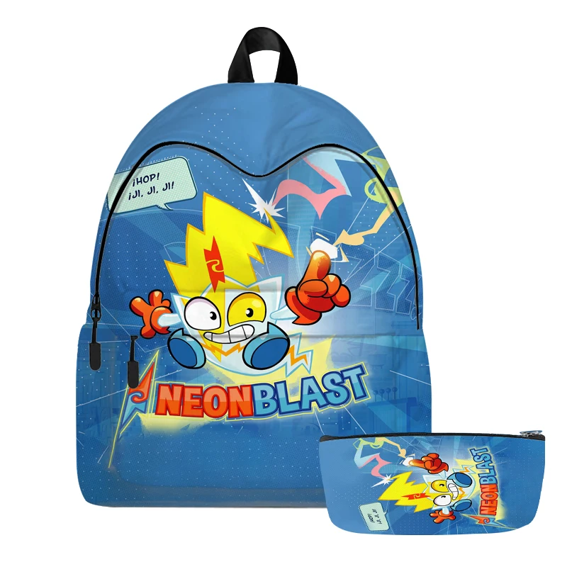 Superthings 8 Kazoom Students Schoolbag with Pencil Case Children Boys Girls Cartoon Anime Kids Teens Backpack