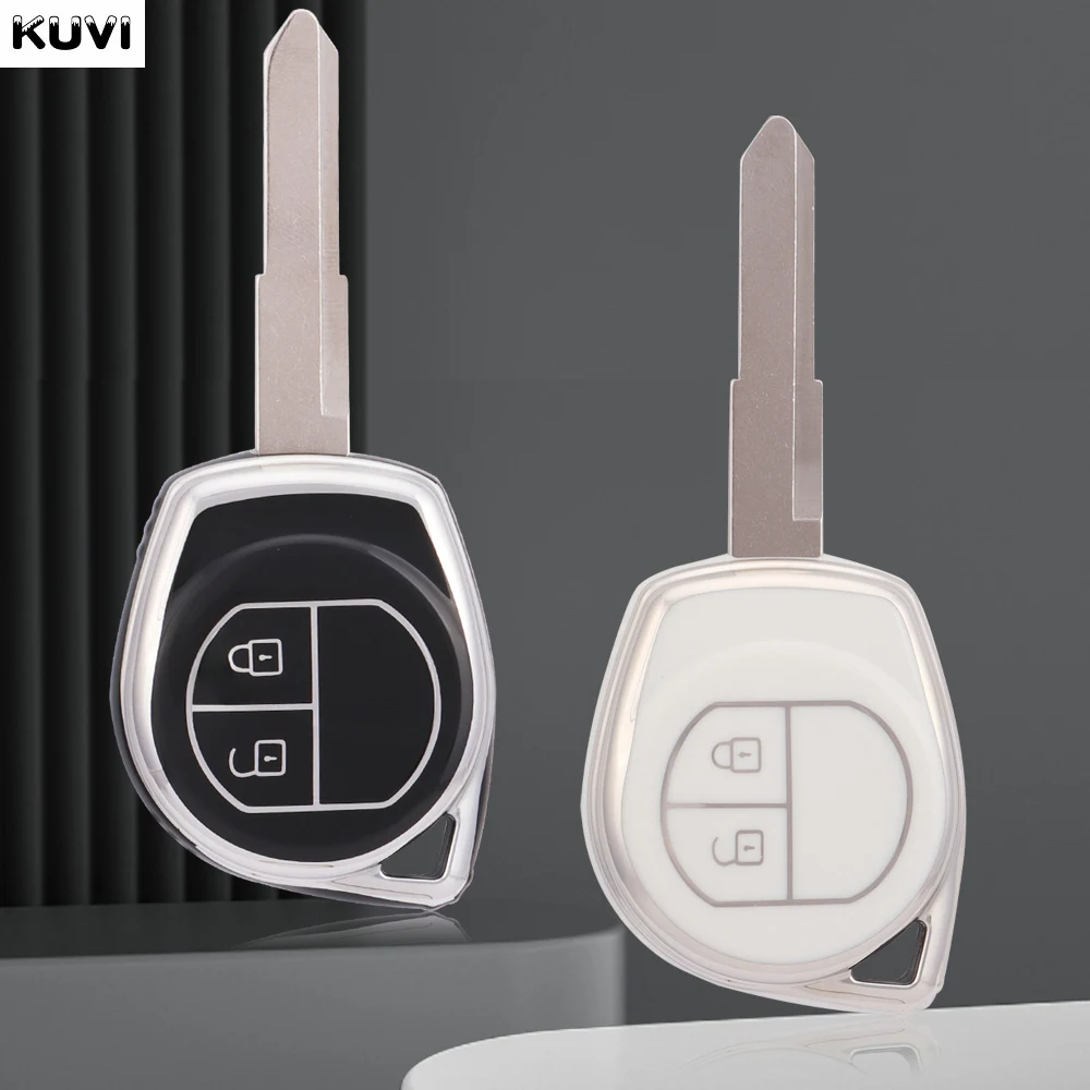 Leather Keychain New TPU 2 Button Car Key Case Full Cover Shell For Suzuki  Swift Grand Liana SX4 ALTO VITARA IGNIS JIMNY Splash