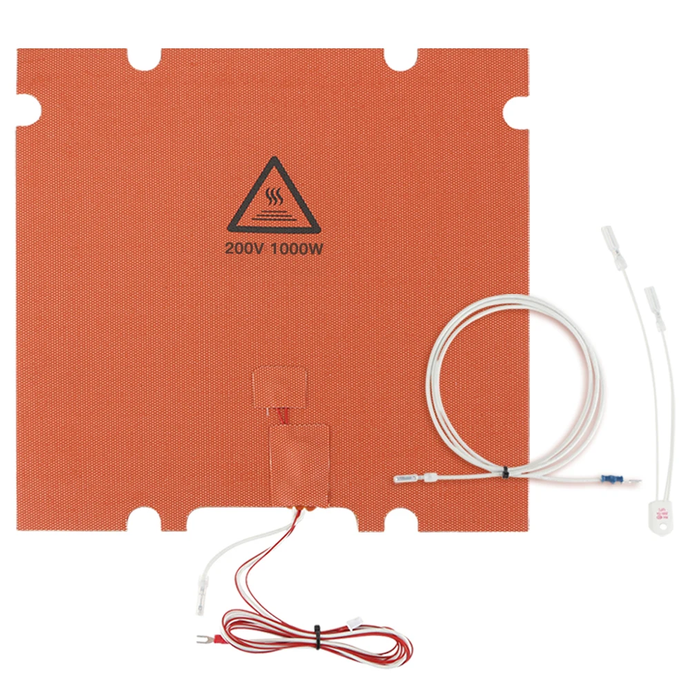 Fysetc 300*300 350*350 mm Almofada de Aquecimento de Cama Aquecida de Silicone Perfurada 220v 750w 1000w 3d Printer Silicone Heater - Imagem 5