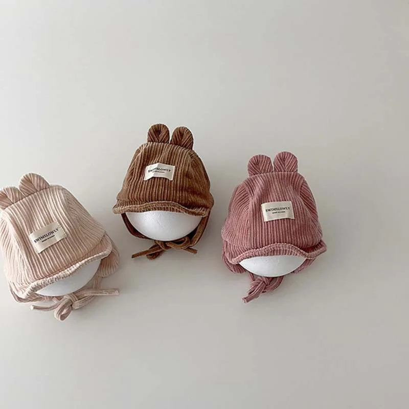 Autumn WInter Baby Bunny Hat 2023 Cute Children's Hat With Rabbit Kids Ear Protector Hat Boys Girls Beanie Soft Baby Bonnet Caps