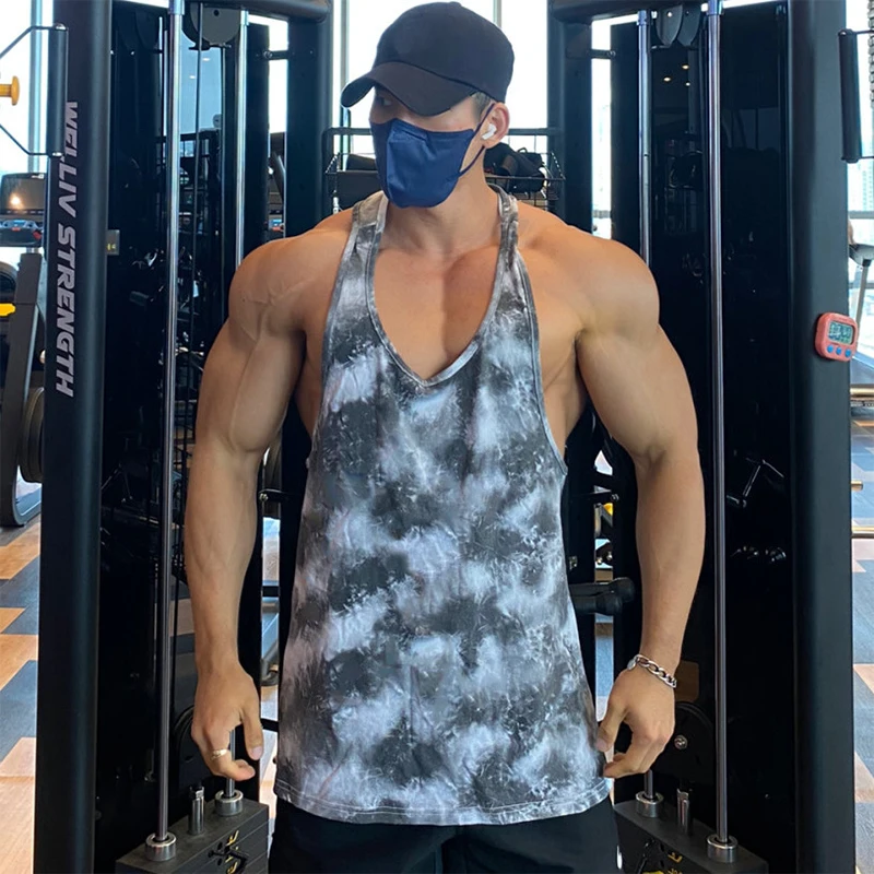 Tanio Camouflage Mesh Muscle Vest Bodybuilding Tank Top Men Summer