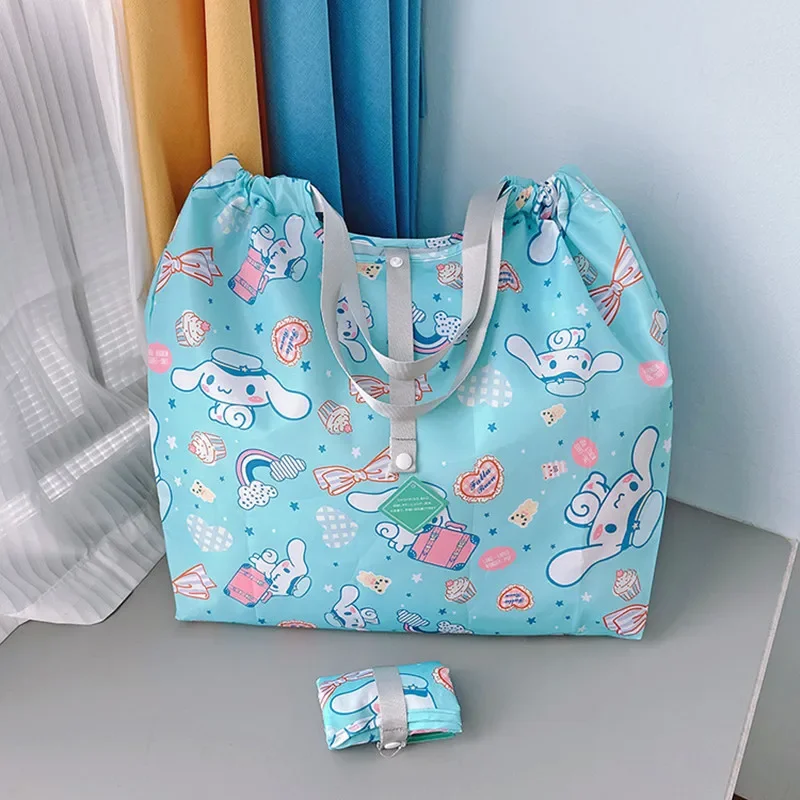 Sanrio women cartoon travel large capacity shoulder bag handbag hello kitty kids storage foldable environmental shopping bag 4
