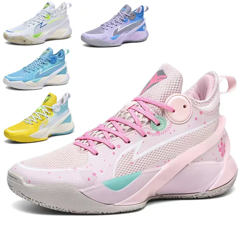 

Women Sakura Pink Color Basketball Shoes for Men 2024 New Professional Athletic Anti-Slippery Breathable Zapatos De Mujer