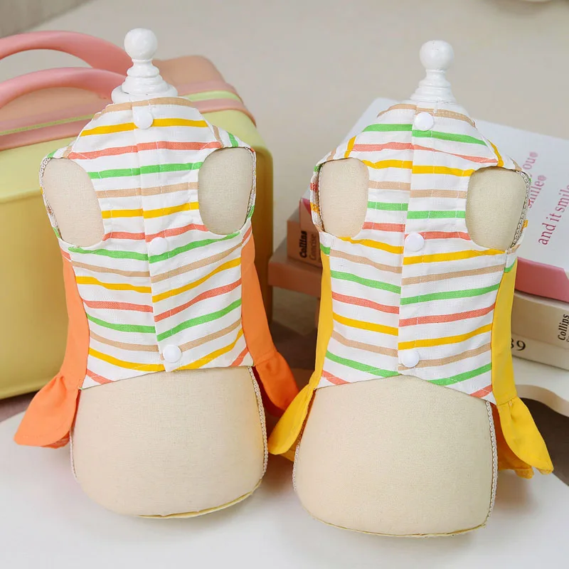 Strips Dog Dress Sleeveless Shirt Dresses - PeticaDeals