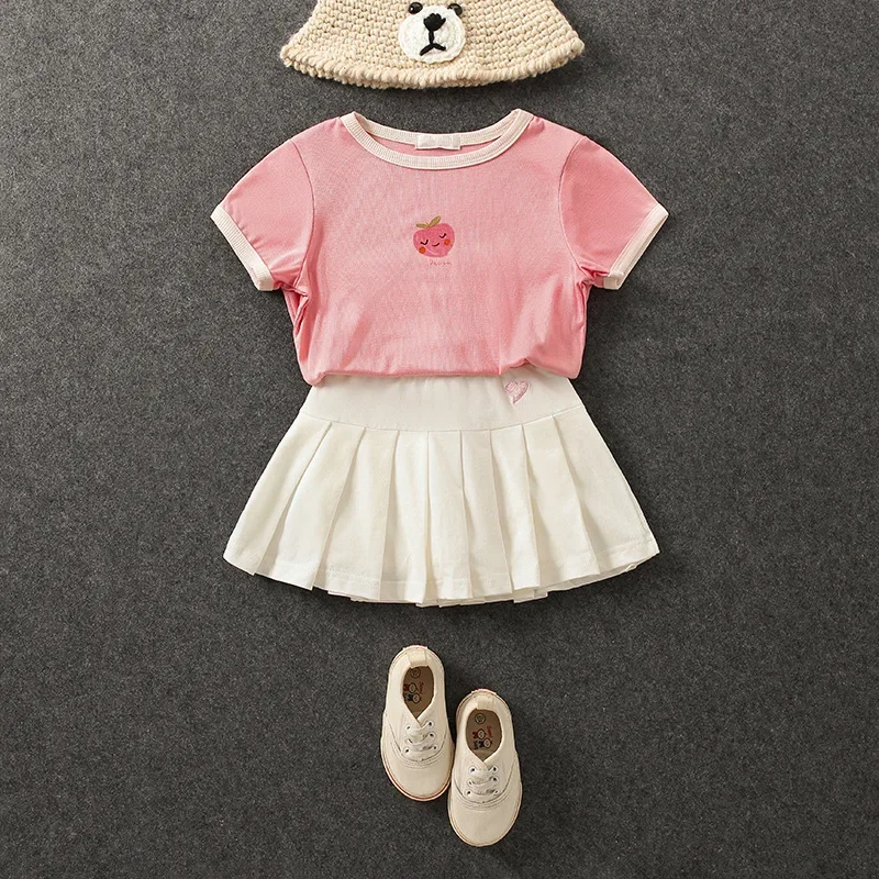 Girls’ New All-Match Pleated Culottes Medium And Small Children’S Summer Skirt With Inner Safety Pants Student Uniform Skirts Baby & Maternity